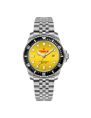 OROLOGIO AL QUARZO QUADRANTE GIALLO UOMO CLONEX 