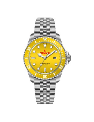 OROLOGIO AL QUARZO QUADRANTE GIALLO UOMO CLONEX 