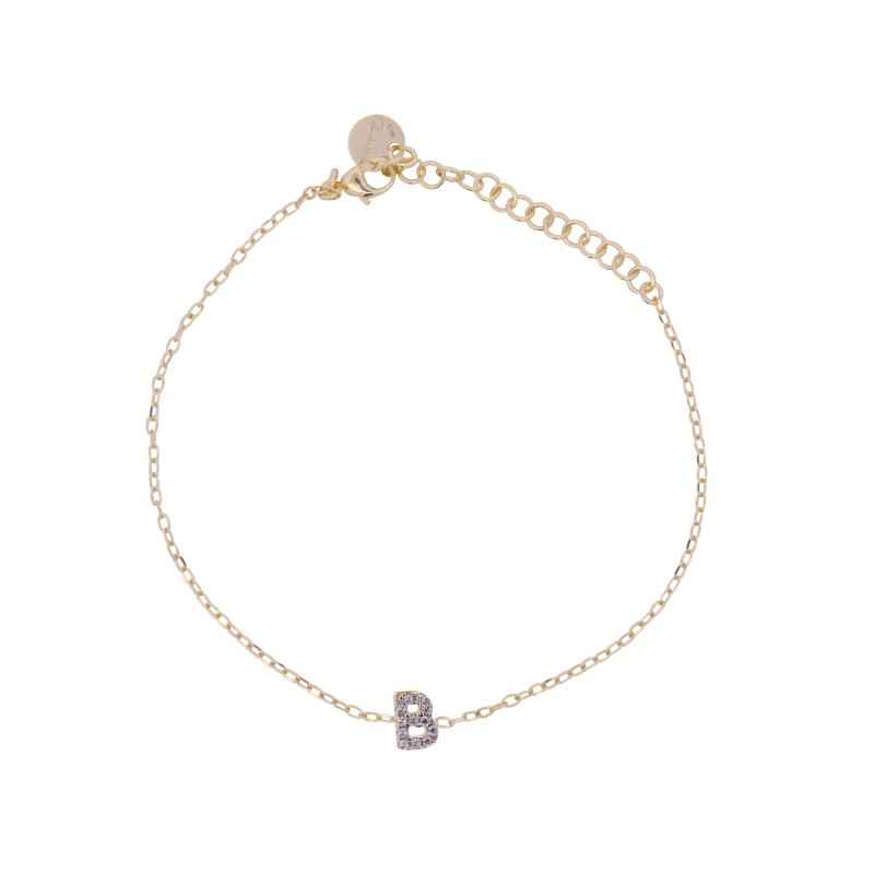 BRACCIALE LETTERA B CON ZIRCONI DONNA RUE DES MILLE 