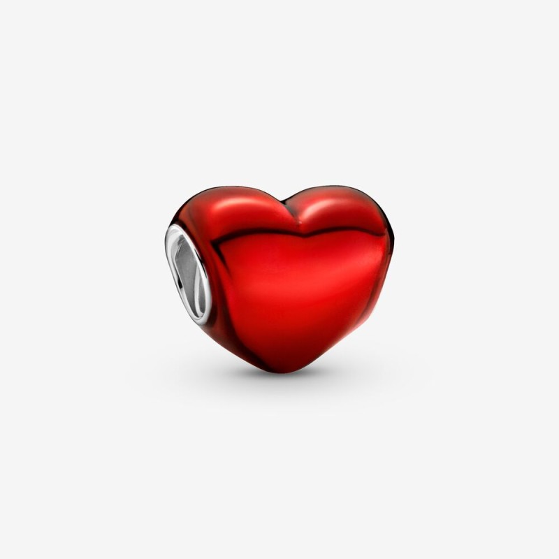 CHARM CUORE METALLICO ROSSO DONNA PANDORA MOMENTS