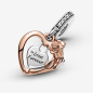 CHARM PENDENTE CUORE E ROSA DONNA PANDORA 