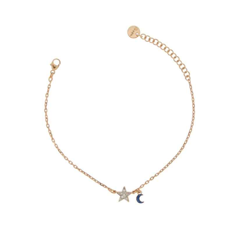 BRACCIALE STELLA E LUNA CON ZIRCONI RUE DES MILLE