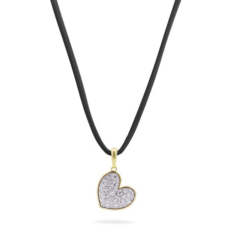 COLLANA CHOKER NERO CON CUORE PAVE' RUE DES MILLE  CNZ-018 M1CUO AU RUE DES MILLE