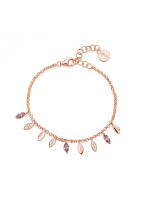 BRACCIALE CON PETALI PENDENTI DONNA ROSATO 