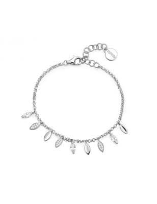 BRACCIALE CON PETALI PENDENTI IN ARGENTO DONNA ROSATO 