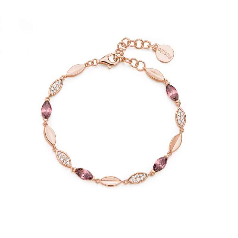 BRACCIALE MORBIDO GAIA ARGENTO PLACCATO ORO ROSA  ROSATO 