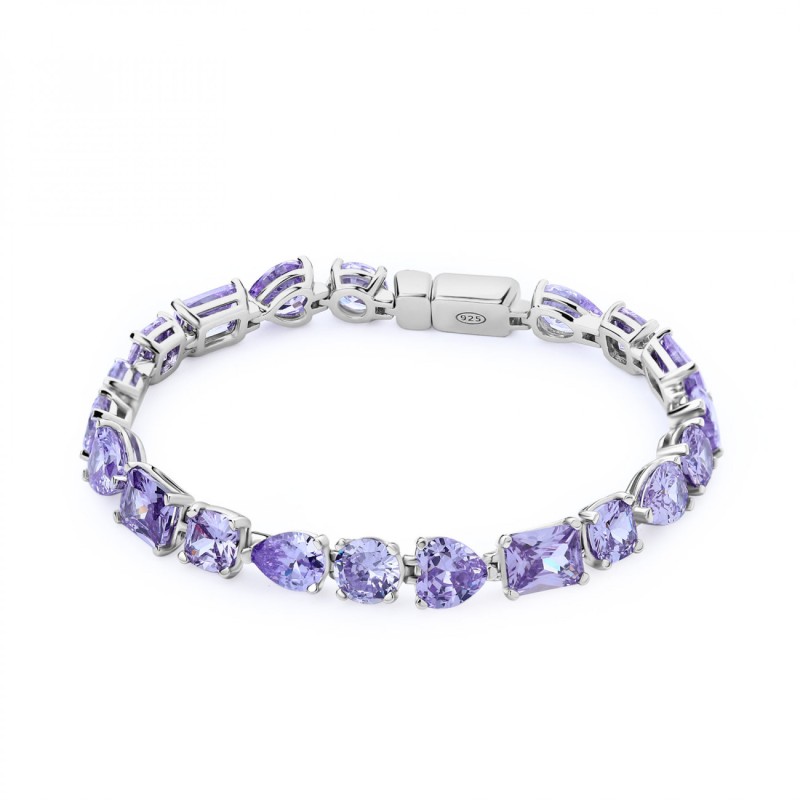 BRACCIALE SNODATO CON ZIRCONI LAVANDA DONNA ROSATO 