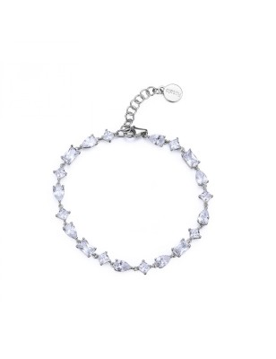 BRACCIALE MORBIDO CON ZIRCONI BIANCHI DONNA ROSATO 