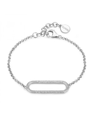 BRACCIALE MORBIDO IN ARGENTO E ZIRCONI DONNA ROSATO 