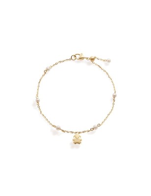 BRACCIALE BIMBA ORO GIALLO DIAMANTE LE PERLE DONNA LE BEBE' 