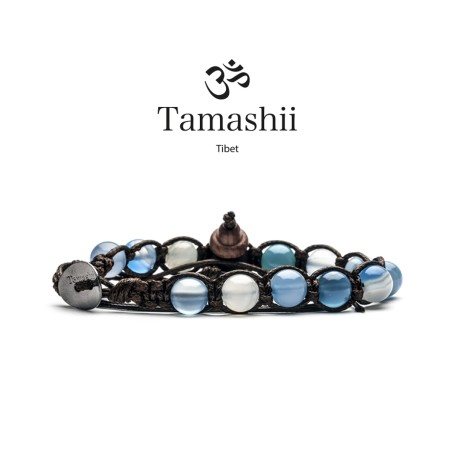 BRACCIALE AGATA BLU CHIARO UOMO-DONNA TAMASHII  BHS900-84 TAMASHII