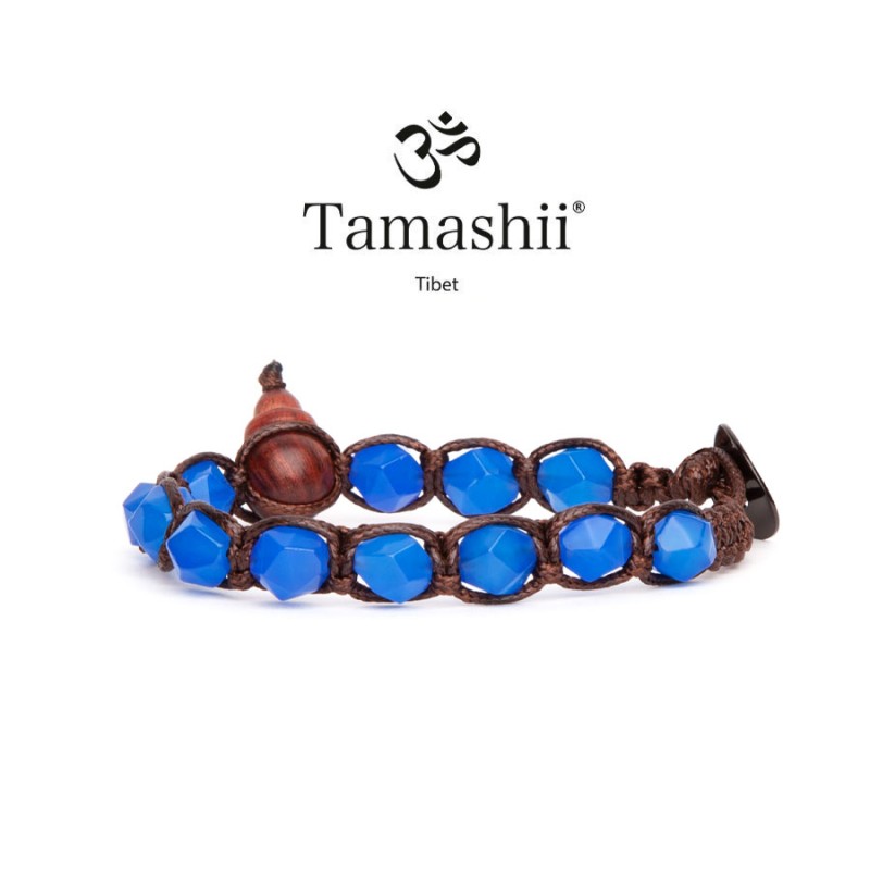 BRACCIALE DIAMOND CUT AGATA BLU TAMASHII