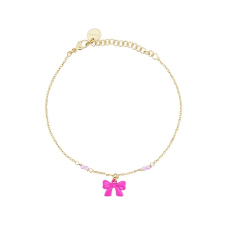 BRACCIALE CON FIOCCO ROSA FLUO DONNA RUE DES MILLE  BR-022 M1 V AU RUE DES MILLE