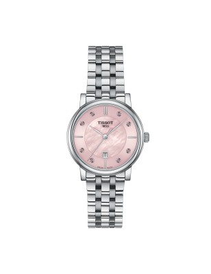 OROLOGIO MADREPERLA ROSA E DIAMANTI DONNA TISSOT CARSON ACCIAIO