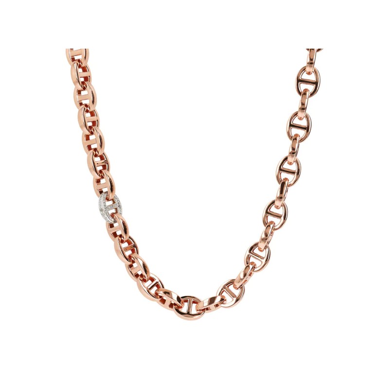 COLLANA MAGLIA MARINA CON ZIRCONI BRONZALLURE