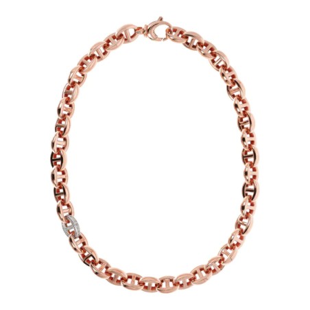 COLLANA MAGLIA MARINA CON ZIRCONI BRONZALLURE