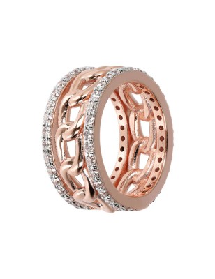 ANELLO A FASCIA MAGLIA GRUMETTA ROSE MIS.12 DONNA BRONZALLURE 