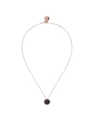 COLLANA PENDENTE TONDO PAVE' NERO DONNA BRONZALLURE 