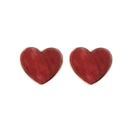 ORECCHINI CUORE A LOBO QUARZITE ROSSO BRONZALLURE WSBZ01730.RDW BRONZALLURE