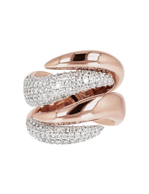 ANELLO A FASCIA CONTRARIE' E PAVE' ZIRCONI DONNA BRONZALLURE  WSBZ00526.WR-14 BRONZALLURE