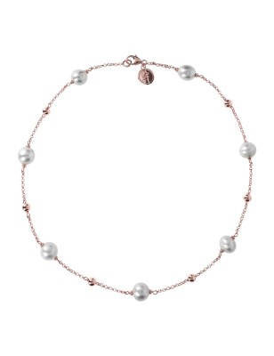 COLLANA CON PERLE ACQUA DOLCE E SFERE DONNA BRONZALLURE 