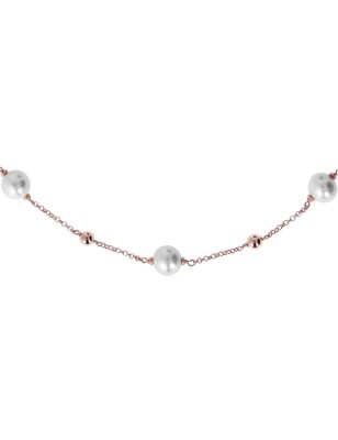 COLLANA CON PERLE ACQUA DOLCE E SFERE DONNA BRONZALLURE 