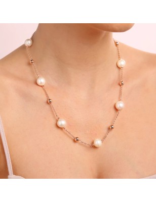 COLLANA CON PERLE ACQUA DOLCE E SFERE DONNA BRONZALLURE  WSBZ01007.WPRL BRONZALLURE