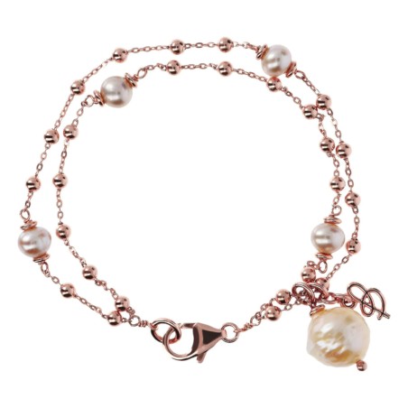 BRACCIALE ROSARIO MULTIFILO SFERE E PERLE DONNA BRONZALLURE  WSBZ01025.PRL BRONZALLURE