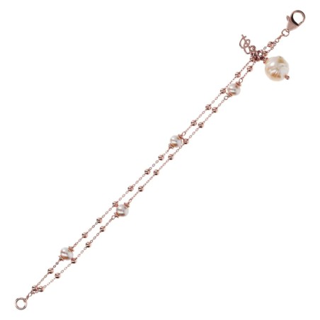 BRACCIALE ROSARIO MULTIFILO SFERE E PERLE DONNA BRONZALLURE 