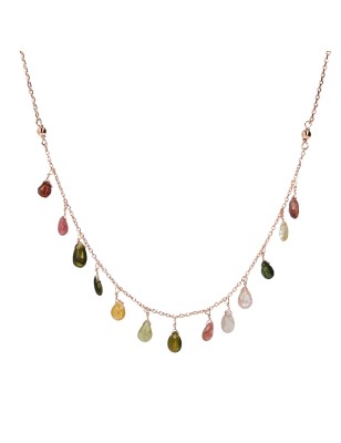 COLLANA PENDENTI TORMALINA MULTICOLORE BRONZALLURE