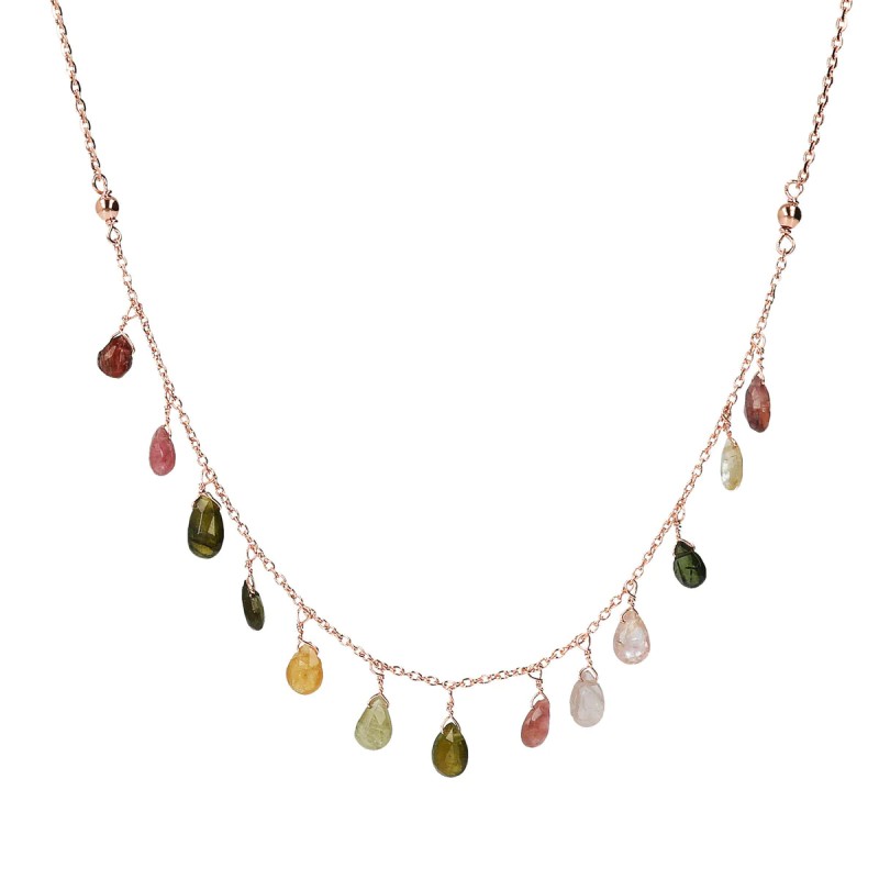 COLLANA PENDENTI TORMALINA MULTICOLORE BRONZALLURE