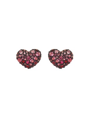 ORECCHINI A LOBO CUORE PAVÈ ROSA DONNA BRONZALLURE  WSBZ01199.ROSE BRONZALLURE