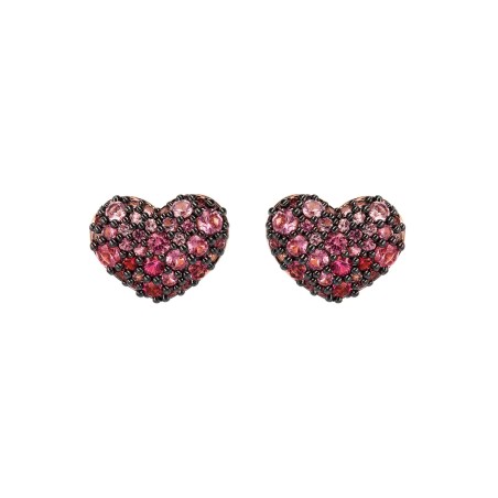 ORECCHINI A LOBO CUORE PAVÈ ROSA DONNA BRONZALLURE  WSBZ01199.ROSE BRONZALLURE