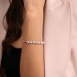 BRACCIALE ELASTICO PIETRE E SFERE QUARZO ROSA BRONZALLURE