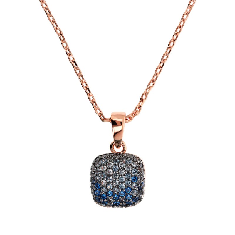 COLLANA PENDENTE QUADRATO PAVE' ZIRCONI BRONZALLURE