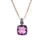 COLLANA PRISMA QUADRATA E PAVE' VIOLA DONNA BRONZALLURE 