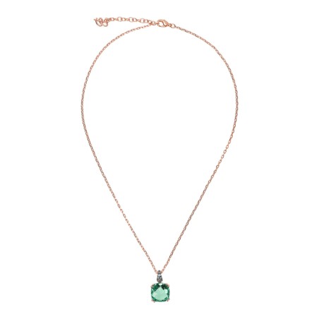 COLLANA PRISMA QUADRATA E PAVE' VERDE DONNA BRONZALLURE 