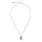 COLLANA PRISMA QUADRATA E PAVE' VERDE DONNA BRONZALLURE 