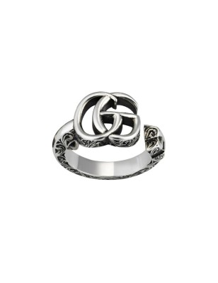 ANELLO DOPPIA G IN ARGENTO 12 DONNA GUCCI GG RUNNING