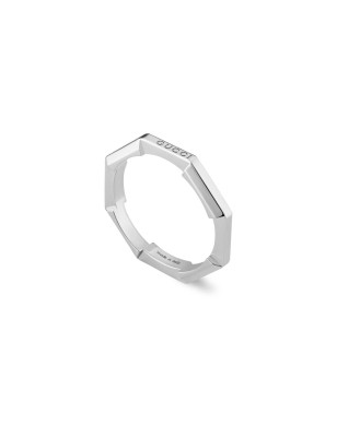 ANELLO A SPECCHIO ORO BIANCO 18 CARATI 12 DONNA GUCCI LINK TO LOVE