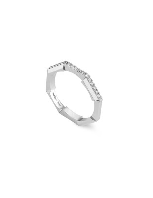 ANELLO CON DIAMANTI IN ORO BIANCO 14 DONNA GUCCI LINK TO LOVE