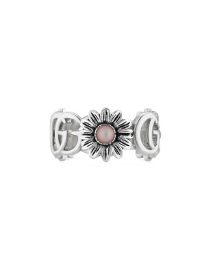 ANELLO CON MADREPERLA E DOPPIA G 15 DONNA GUCCI GG MARMONT YBC527394002015 GUCCI