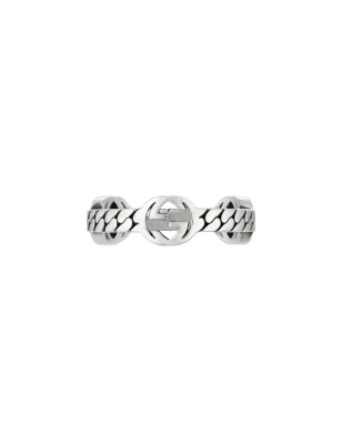 ANELLO IN ARGENTO 13 DONNA GUCCI INTERLOCKING G YBC661523001013 GUCCI