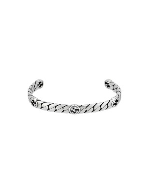 BRACCIALE IN ARGENTO MOTIVO GG 18 DONNA GUCCI INTERLOCKING G