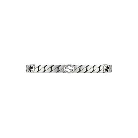 BRACCIALE IN ARGENTO MOTIVO GG 18 DONNA GUCCI INTERLOCKING G