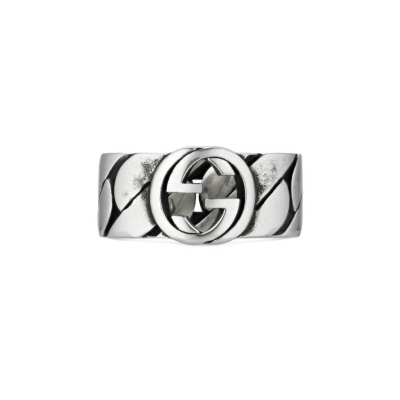 ANELLO IN ARGENTO CON GG 21 DONNA GUCCI INTERLOCKING G