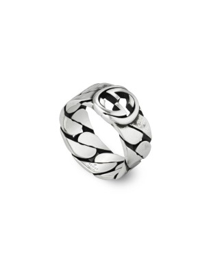 ANELLO IN ARGENTO CON GG 21 DONNA GUCCI INTERLOCKING G