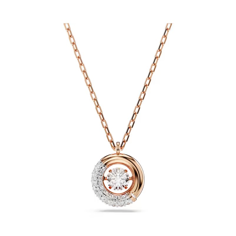 COLLANA PENDENTE DEXTERA TAGLIO ROUND ORO ROSA  SWAROVSKI 