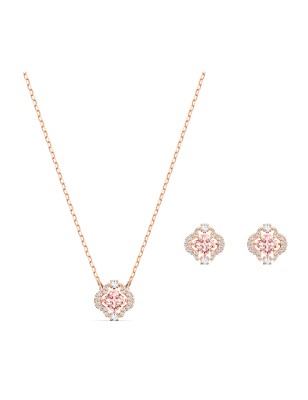 SET UNA QUADRIFOGLIO ROSA DONNA SWAROVSKI 