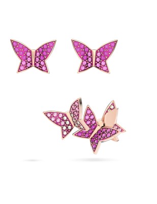 ORECCHINI FARFALLE ROSA DONNA SWAROVSKI LILIA